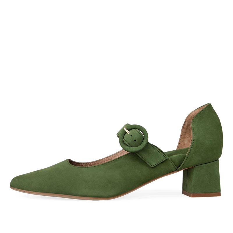 Kvinder Elegant Spidstå Ensfarvet Ankelspænde Slip-on Chunky Heel Pumps