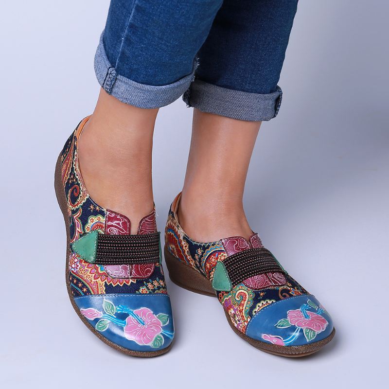 Kvinder Retro Floral Komfortable Pumps