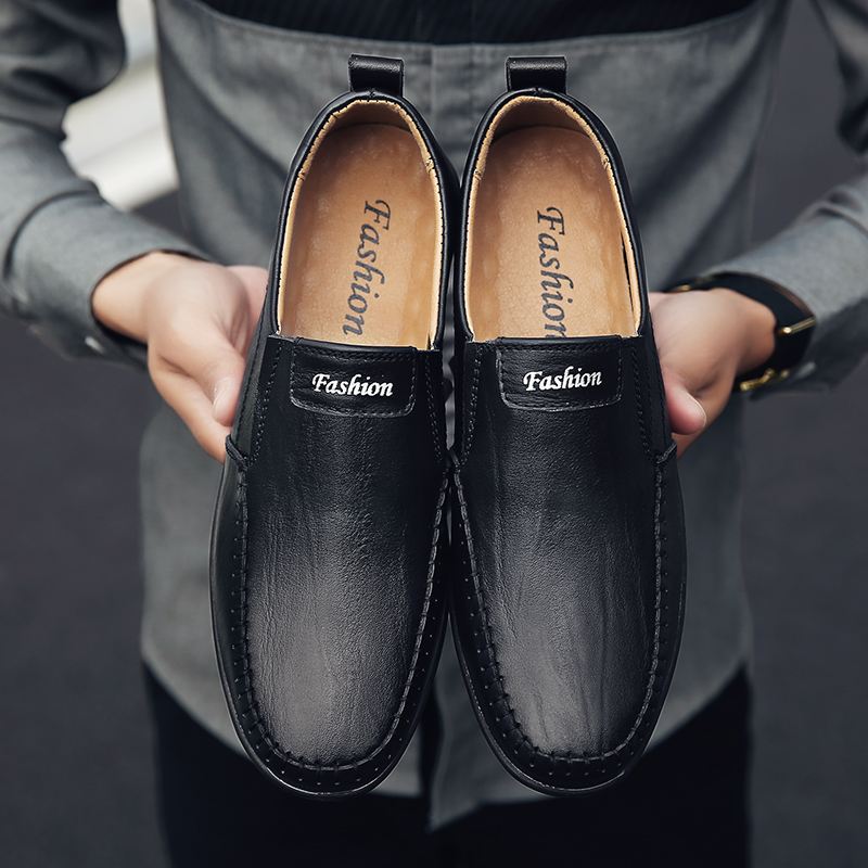 Mænd Ægte Læder Åndbar Blød Bund Slip-on-kørsel Casual Business Loafers Sko