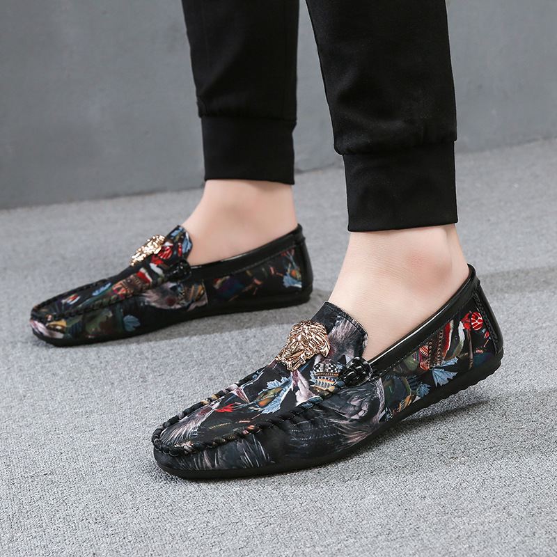 Mænd Blomsterprintet Skridsikre Casual Walking Driving Loafers