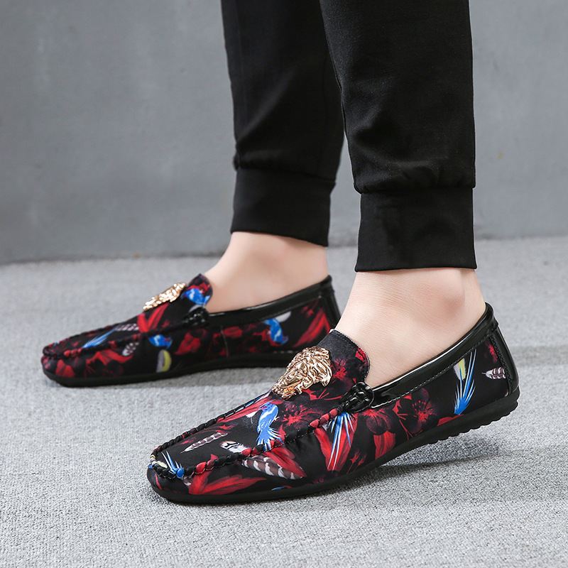 Mænd Blomsterprintet Skridsikre Casual Walking Driving Loafers