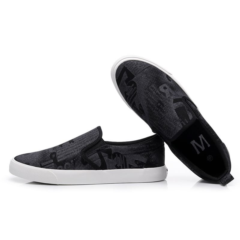 Mænd Canvas Åndbar Slip On Casual Court Flat Shoes