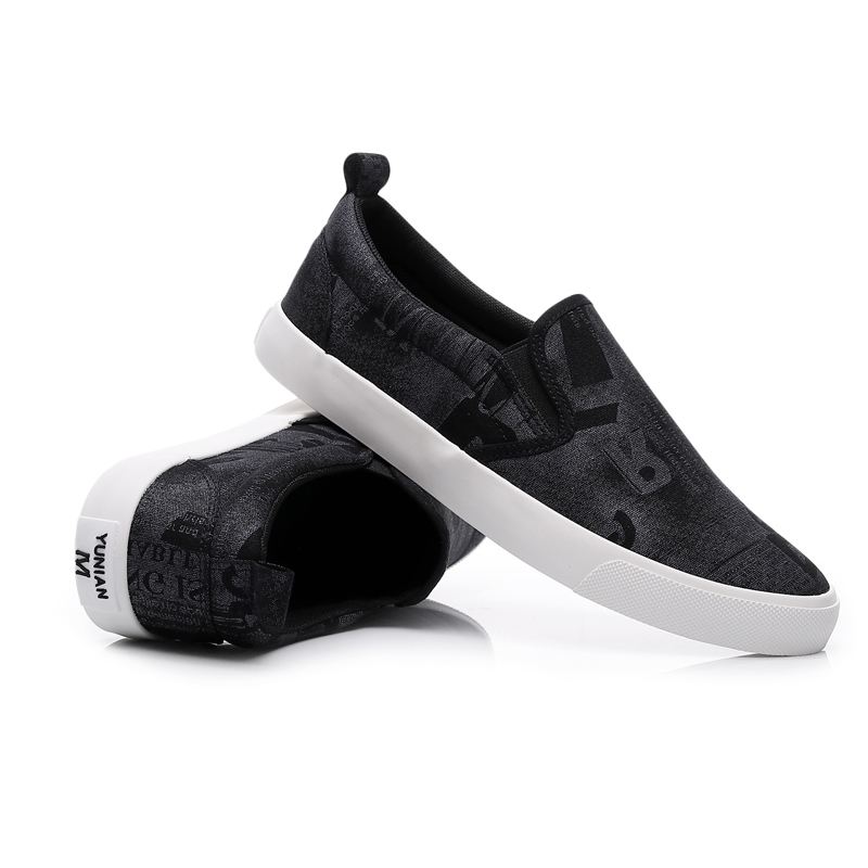 Mænd Canvas Åndbar Slip On Casual Court Flat Shoes