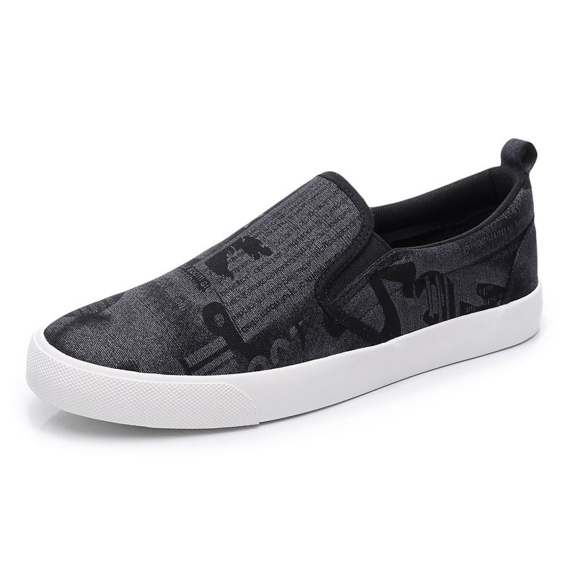 Mænd Canvas Åndbar Slip On Casual Court Flat Shoes