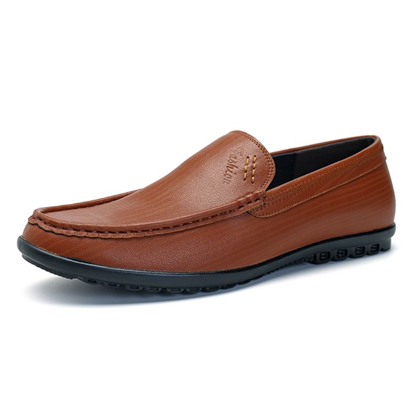 Mænd Casual Business Sole Ægte Læder Slip On Loafers Flats