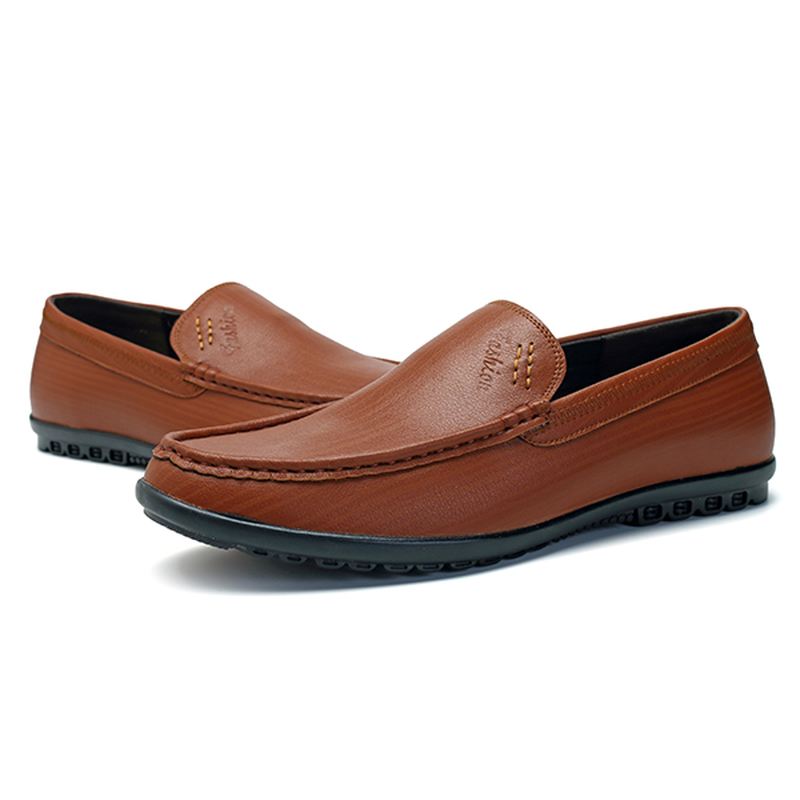 Mænd Casual Business Sole Ægte Læder Slip On Loafers Flats