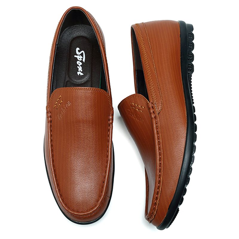 Mænd Casual Business Sole Ægte Læder Slip On Loafers Flats