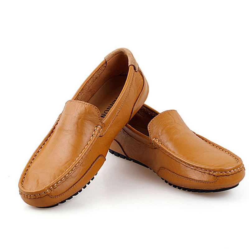 Mænd Læder Casual Driving Slip On Outdoor Flad Bløde Komfortable Loafers Sko