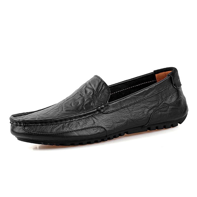 Mænd Læder Casual Driving Slip On Outdoor Flad Bløde Komfortable Loafers Sko