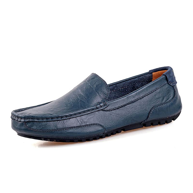 Mænd Læder Casual Driving Slip On Outdoor Flad Bløde Komfortable Loafers Sko