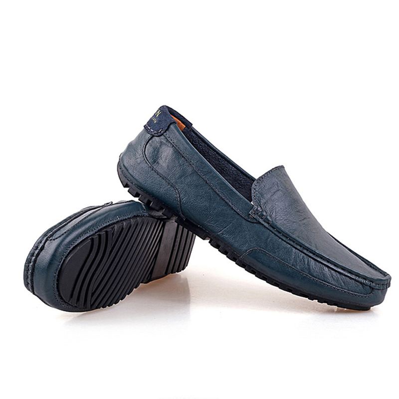 Mænd Læder Casual Driving Slip On Outdoor Flad Bløde Komfortable Loafers Sko