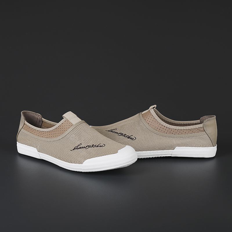 Mænd Mesh Åndbart Stof Letvægts Blød Sål Slip On Casual Court Sko