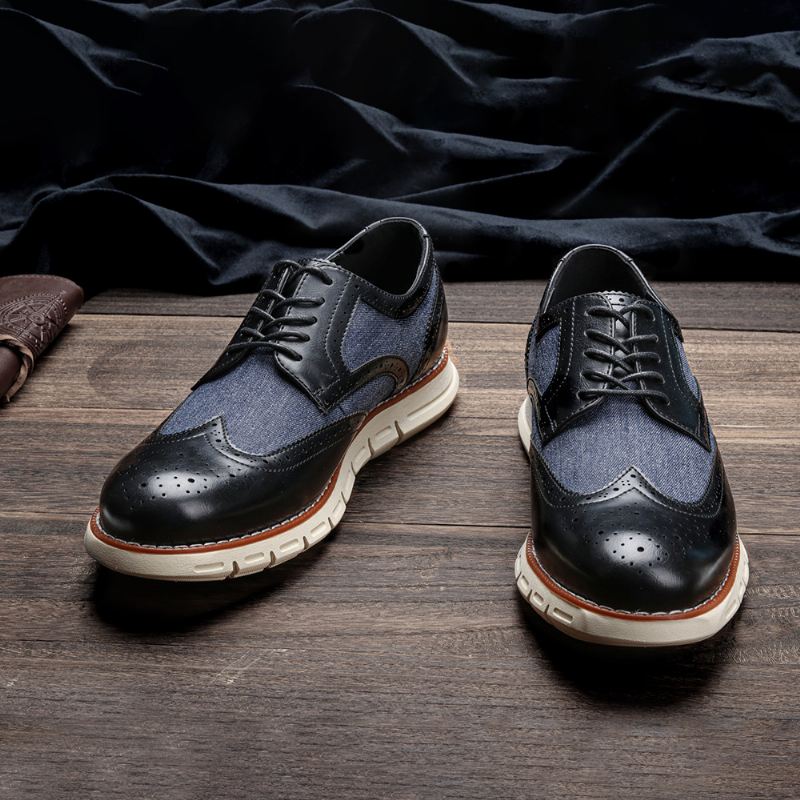 Mænd Microfiber Splejsning Åndbar Blød Sål Oxfords Casual Business Sko