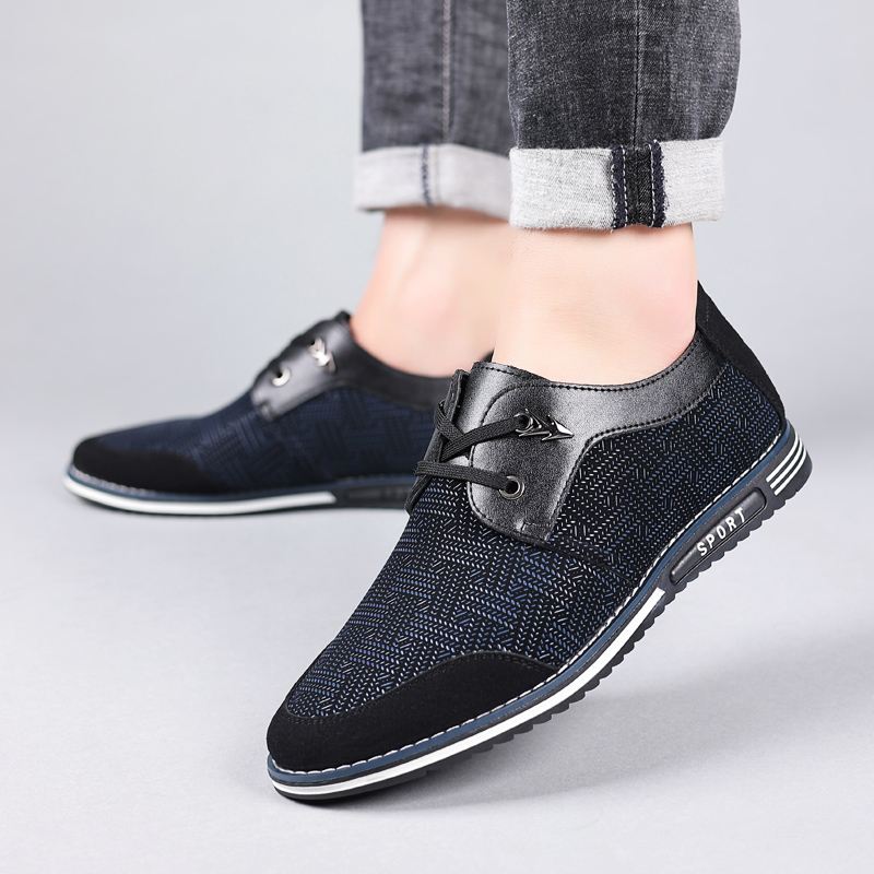 Mænd Mikrofiber Åndbar Blød Bund Loafers Med Snørebånd Casual Business Sko