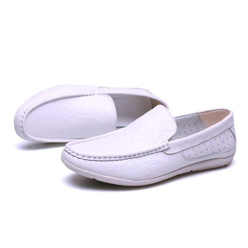 Nye Mænd Casual Outdoor Blødt Komfortabelt Læder Slip On Flats Loafers Sko