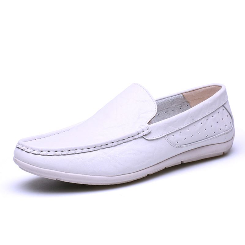 Nye Mænd Casual Outdoor Blødt Komfortabelt Læder Slip On Flats Loafers Sko