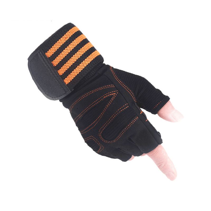 Ribbon Compression Armbånd Sports Non-slip Halvfinger Handsker