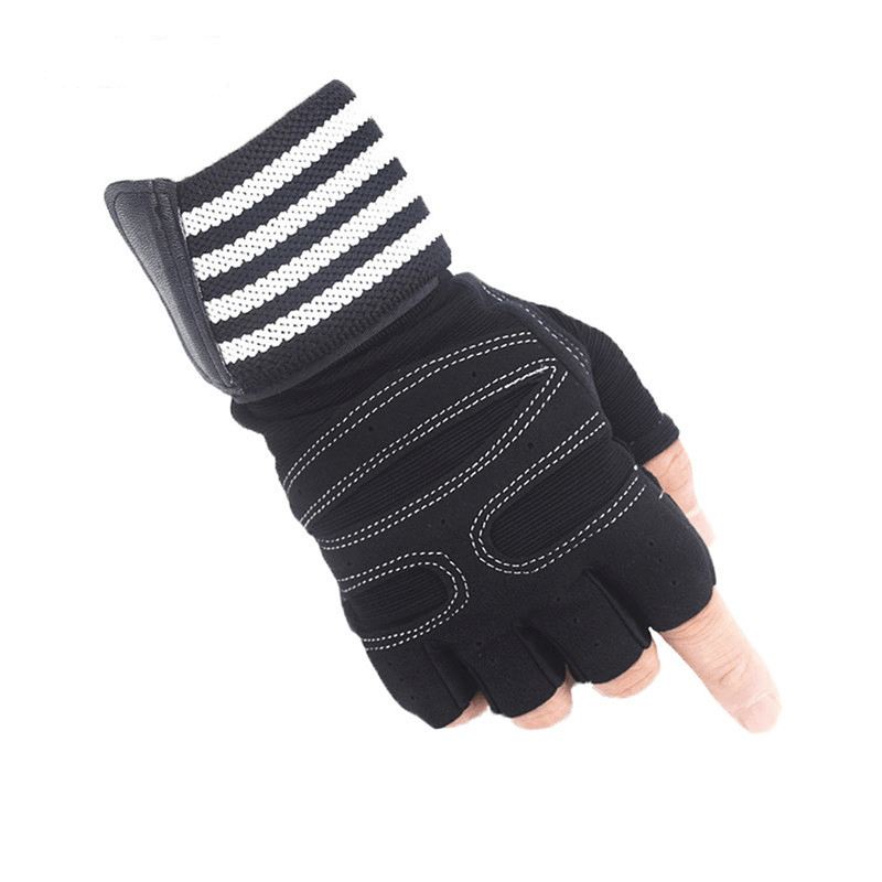 Ribbon Compression Armbånd Sports Non-slip Halvfinger Handsker