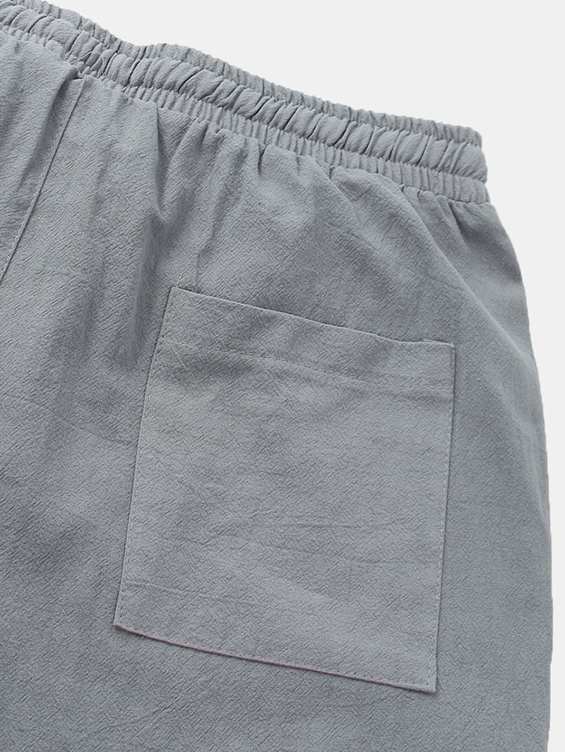 Herre 95% Bomuld Linned 4 Farver Etniske Læglange Casual Løse Shorts