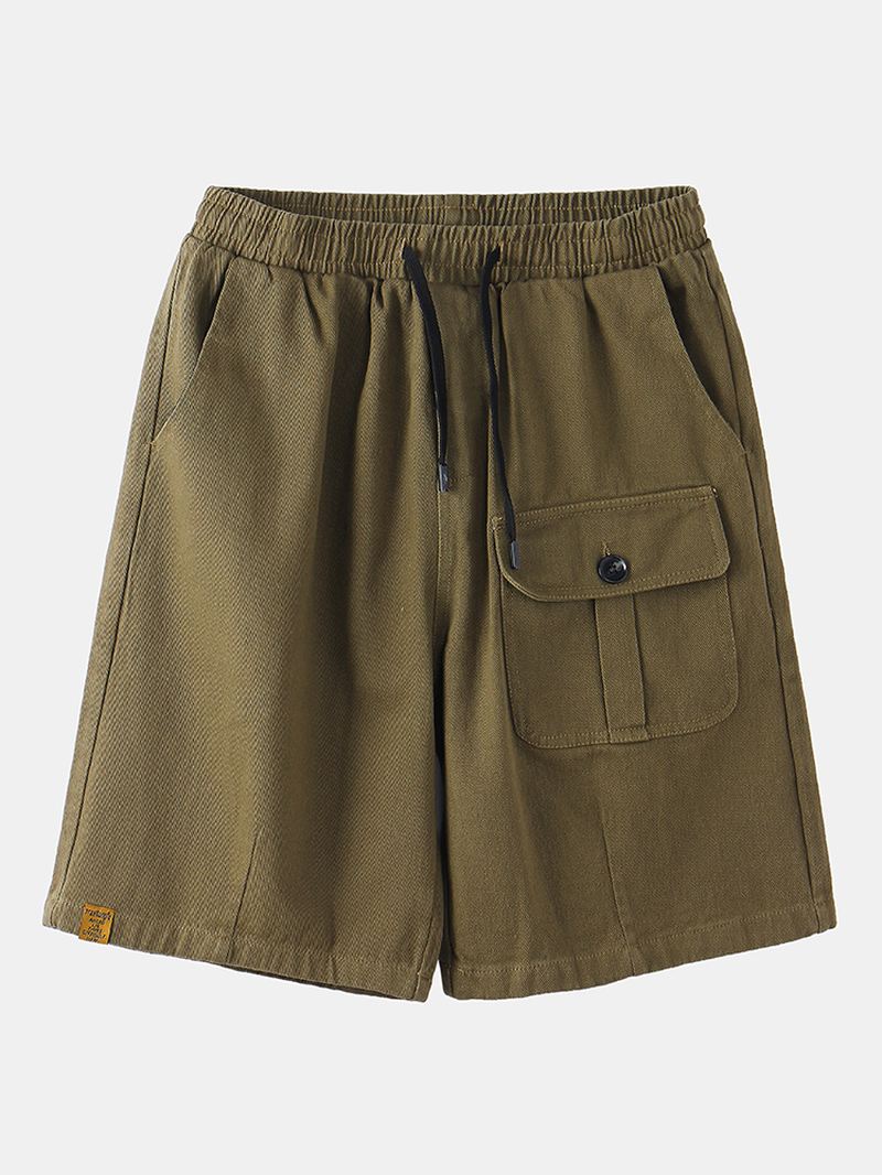 Herre Afslappet Bomuldssnøre Med Flere Lommer Cargo-shorts