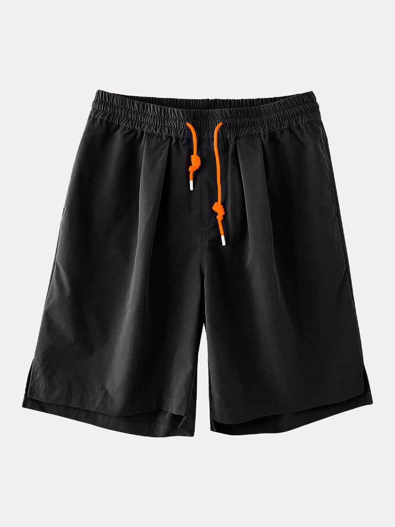 Herre Afslappet Snoretræk Åndbar Elastisk Talje Fit Pocket Shorts