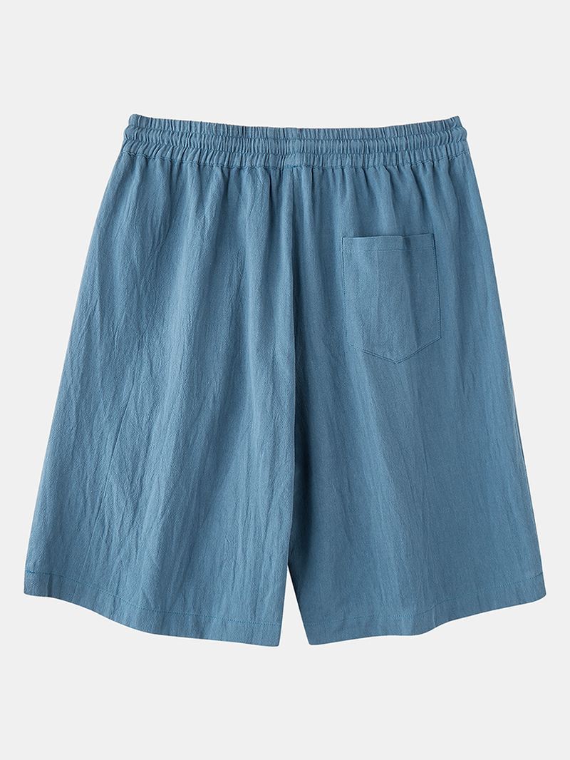 Herre Casual 100% Bomuld Åndbare Lommer Shorts Med Snoretræk