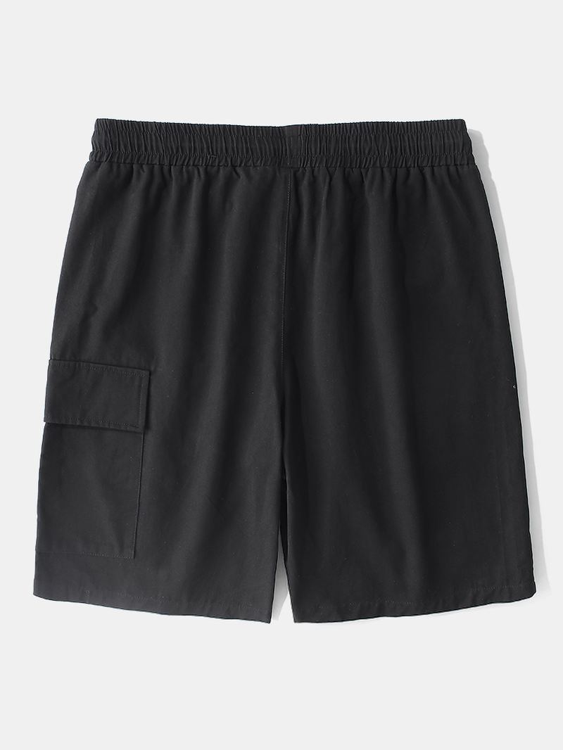 Herre Casual Big Pocket 100% Bomuld Color Block Cargo Shorts