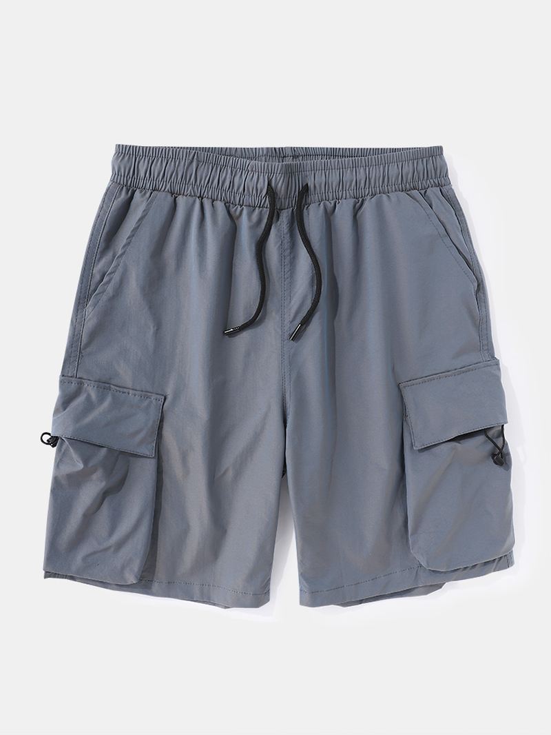 Herre Casual Big Pocket Cargo Shorts Med Snoretræk