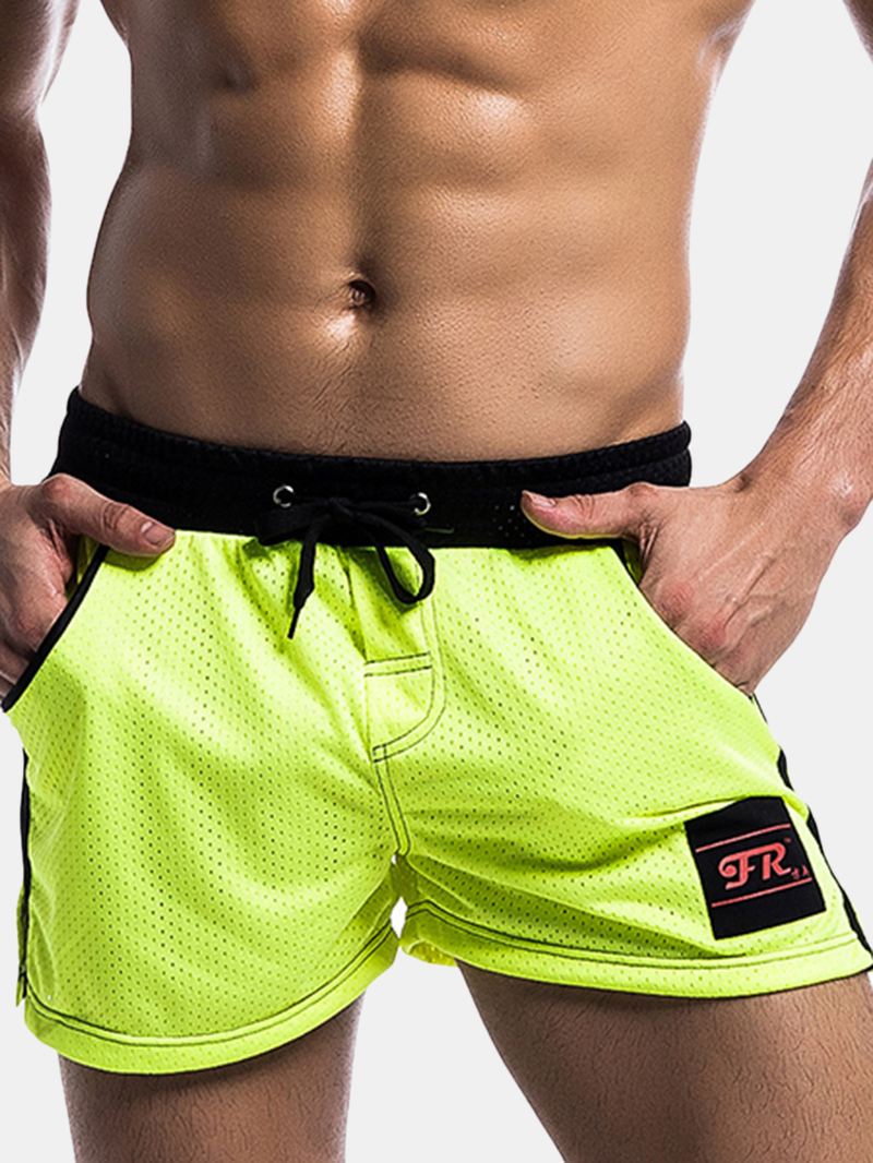 Herre Mesh Undertøj Shorts Fritid Mode Løbe Fitness Elastisk Talje Snøre Sportsshorts