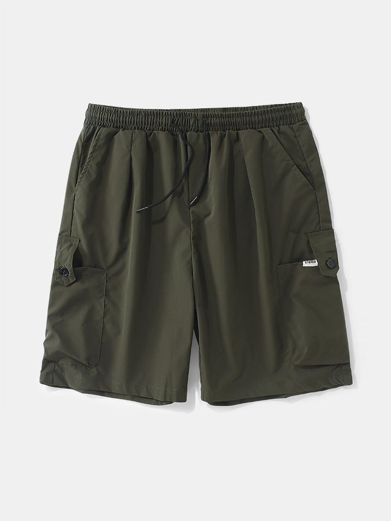 Herre Multilommer Elastisk Talje Snøre Casual Shorts