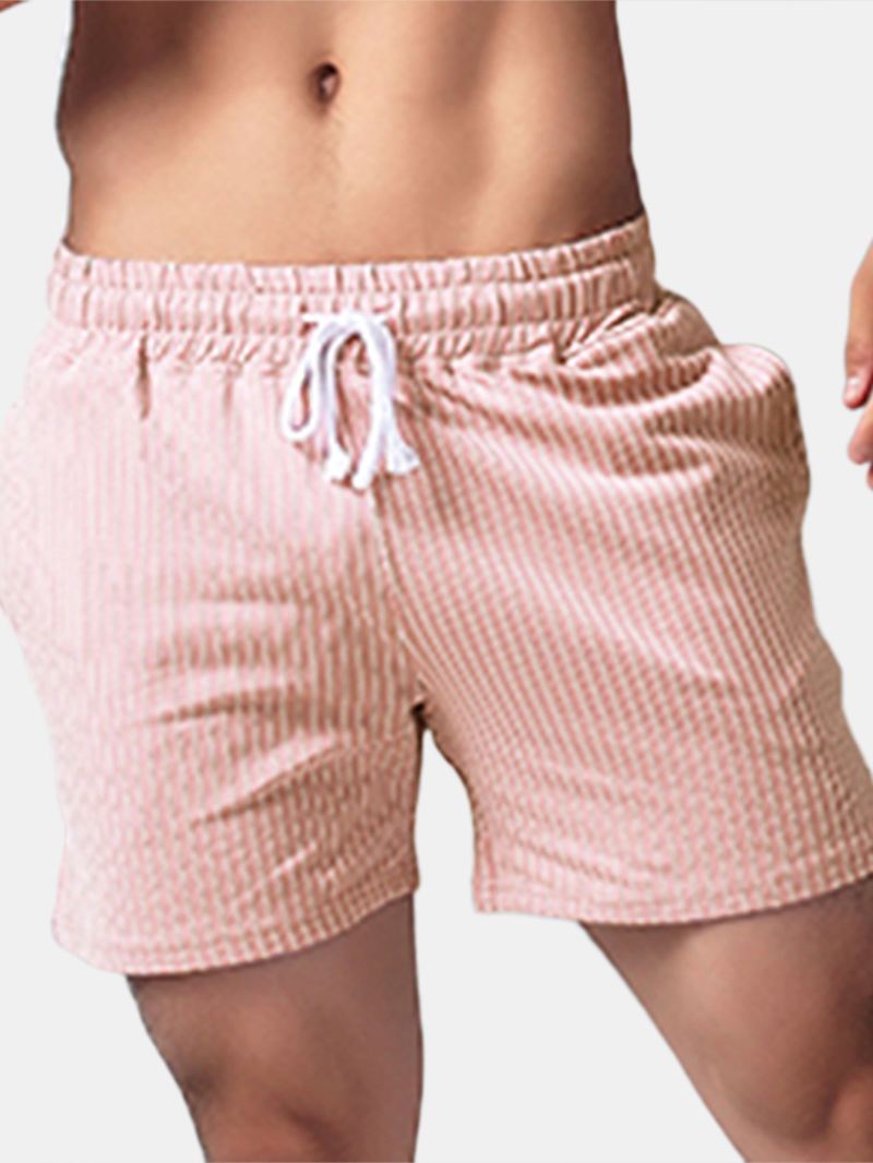 Herre Stribede Casual Jogger Elastiske Talje Shorts Bukser