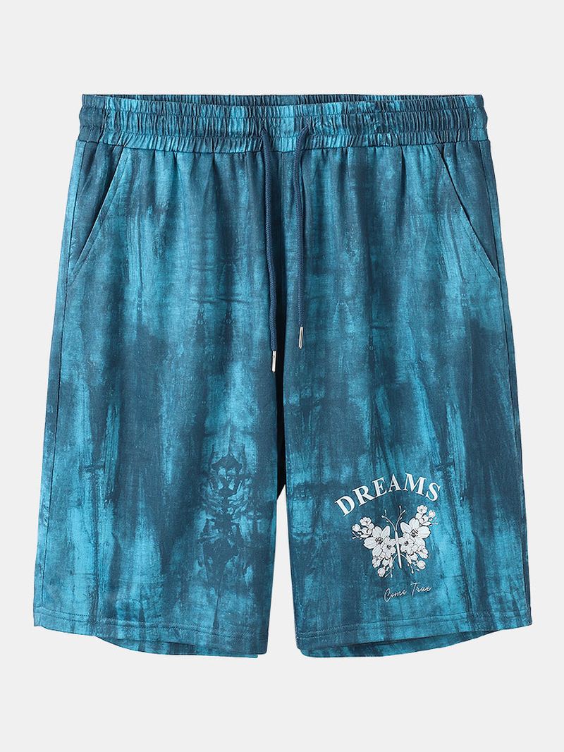 Herre Tie Dye Blomster Med Tryk Elastiske Talje Shorts