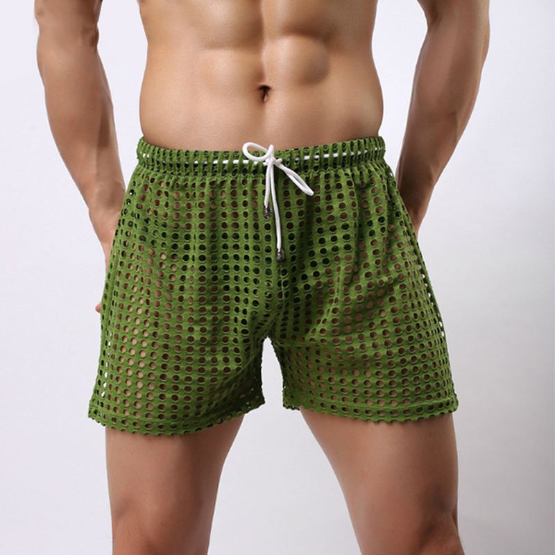 Hollow Out Fishnet Bukser Se Gennem Mesh Åndbare Shorts