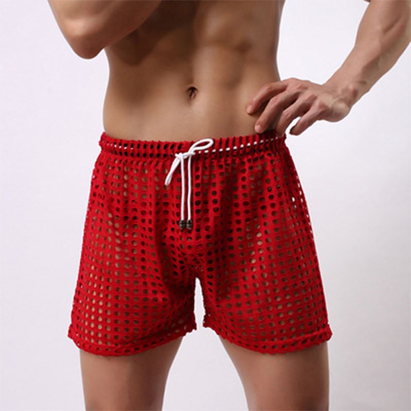 Hollow Out Fishnet Bukser Se Gennem Mesh Åndbare Shorts