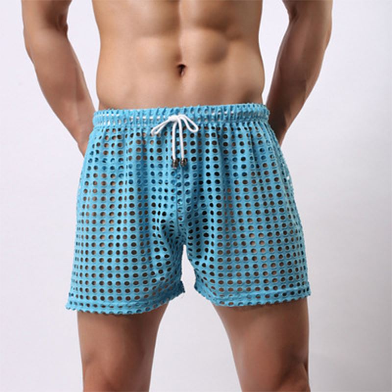 Hollow Out Fishnet Bukser Se Gennem Mesh Åndbare Shorts