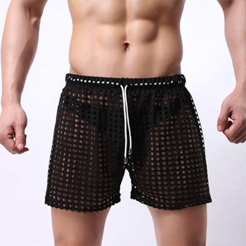 Hollow Out Fishnet Bukser Se Gennem Mesh Åndbare Shorts