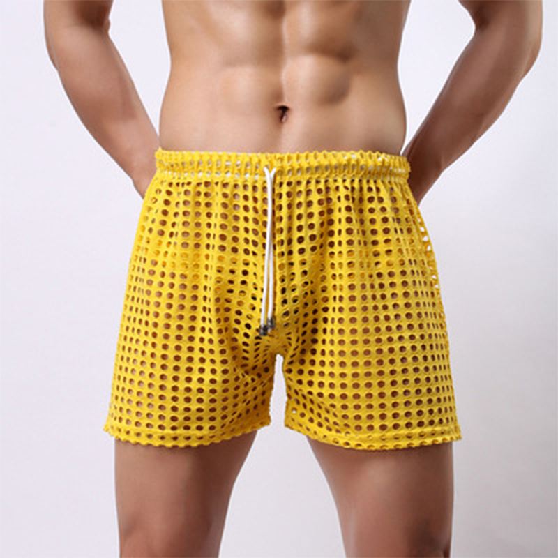 Hollow Out Fishnet Bukser Se Gennem Mesh Åndbare Shorts