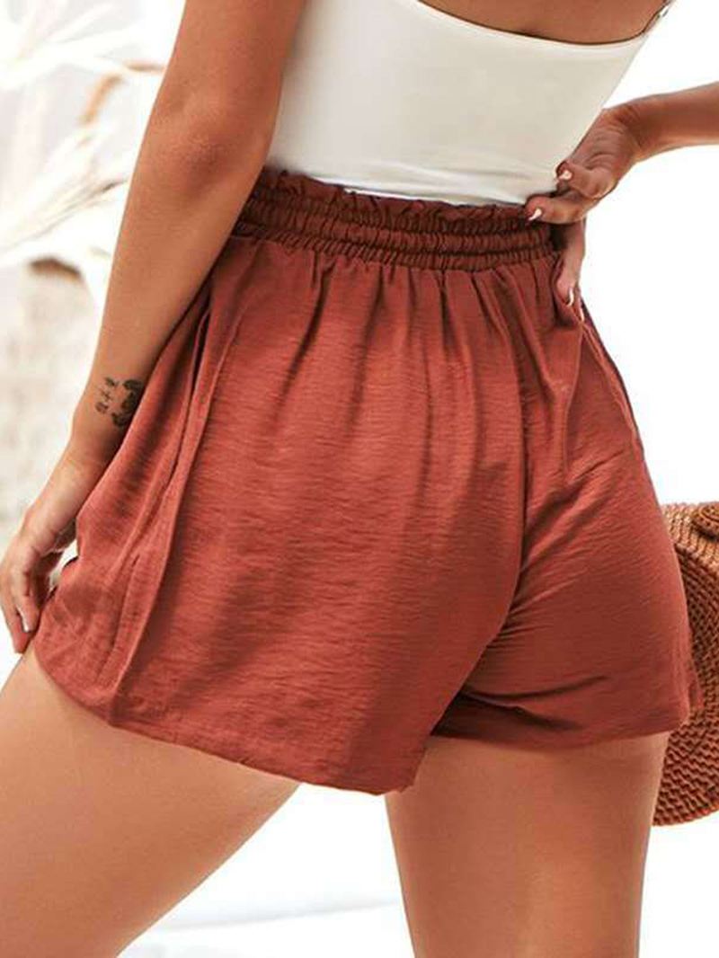 Kvinder Sommer Elastik Talje Ruffle Casual Wild Shorts