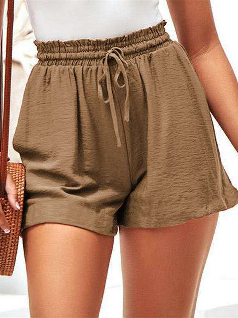 Kvinder Sommer Elastik Talje Ruffle Casual Wild Shorts