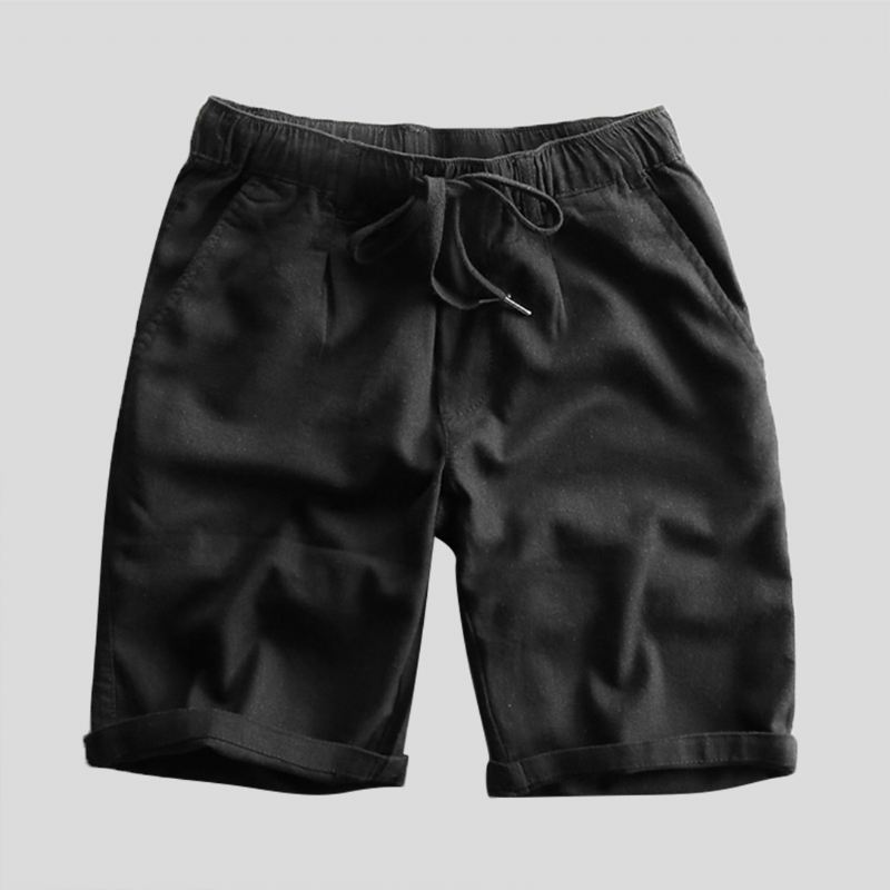 Mænd 100% Bomuld Casual Shorts Med Snoretræk