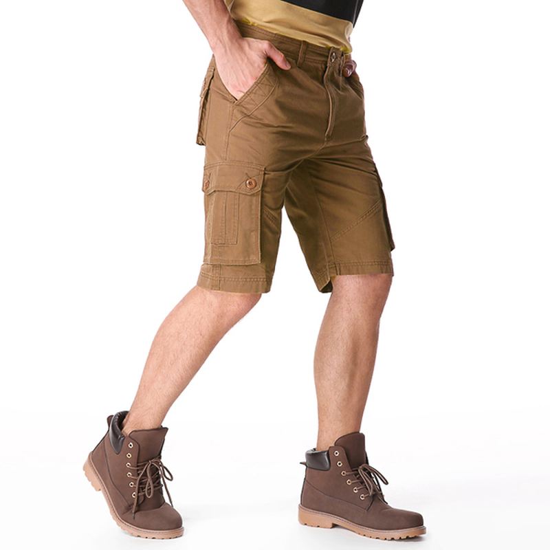 Mænd Casual Bomuld Store Lommer Loose Cargo Military Shorts