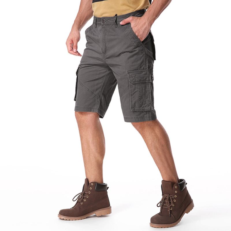 Mænd Casual Bomuld Store Lommer Loose Cargo Military Shorts