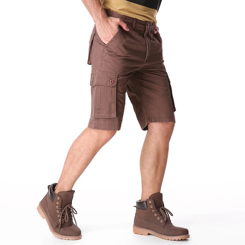 Mænd Casual Bomuld Store Lommer Loose Cargo Military Shorts