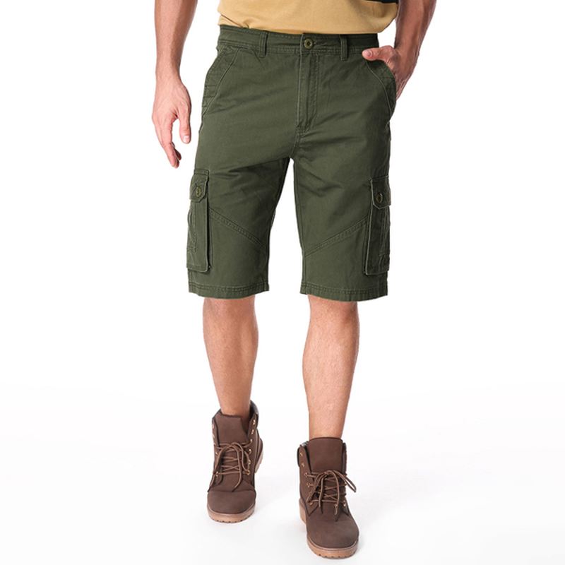 Mænd Casual Bomuld Store Lommer Loose Cargo Military Shorts