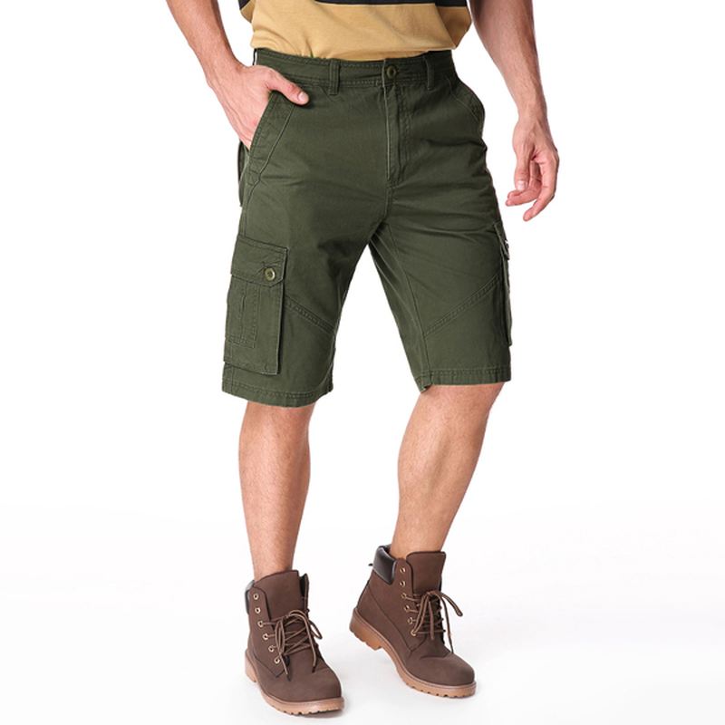 Mænd Casual Bomuld Store Lommer Loose Cargo Military Shorts