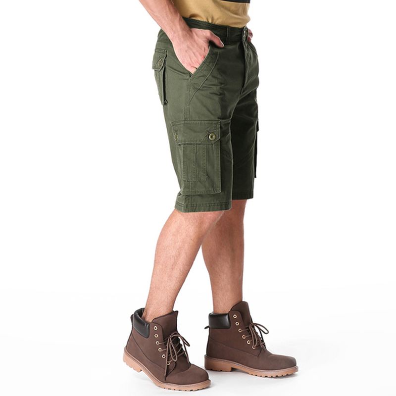 Mænd Casual Bomuld Store Lommer Loose Cargo Military Shorts