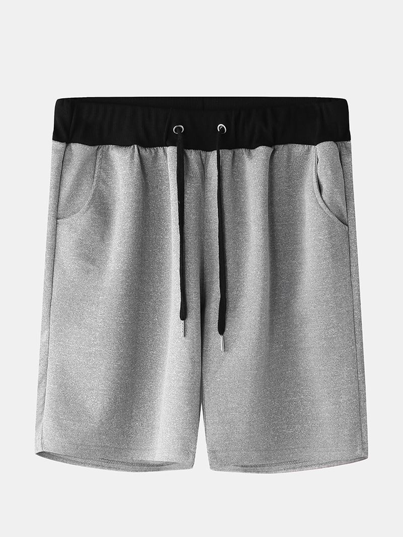 Mænd Casual Color Block Elastisk Talje Home Shorts