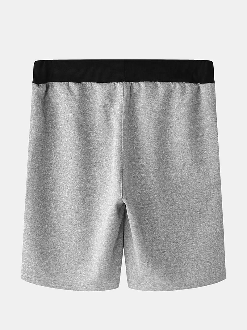 Mænd Casual Color Block Elastisk Talje Home Shorts