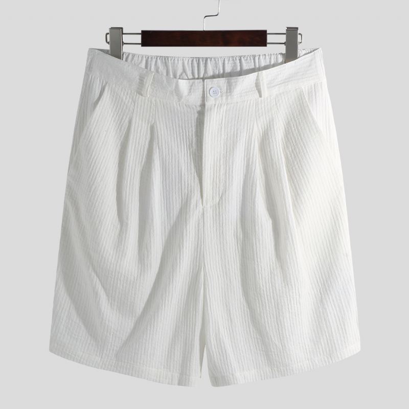 Mænd Cotton Seersucker Relaxed Chino Shorts