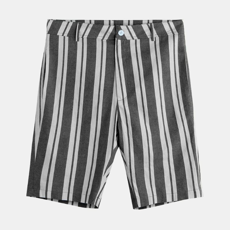 Mænd Sumemr Beach Stripe Åndbar Big Pocket Casual Shorts